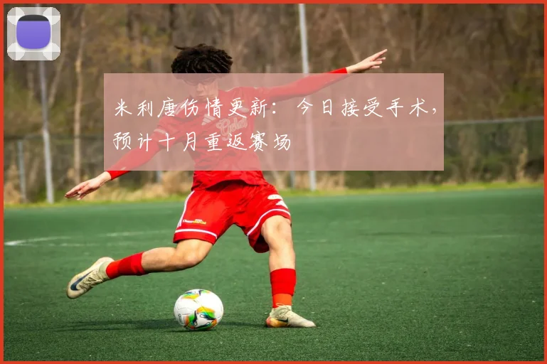 米利唐伤情更新:今日接受手术,预计十月重返赛场
